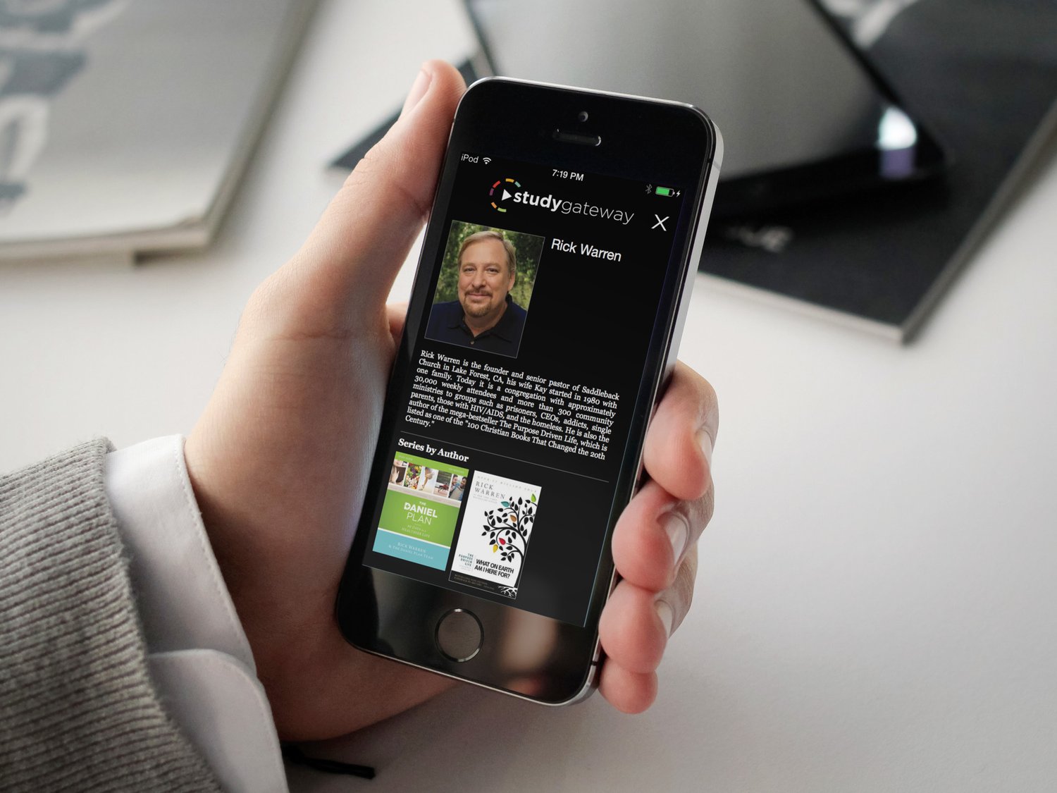 Rick Warren's author page, with his biography and his series